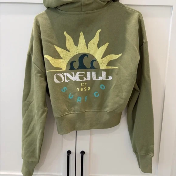 Olive Green Zip-Up Hoodie - Picture 3 of 4